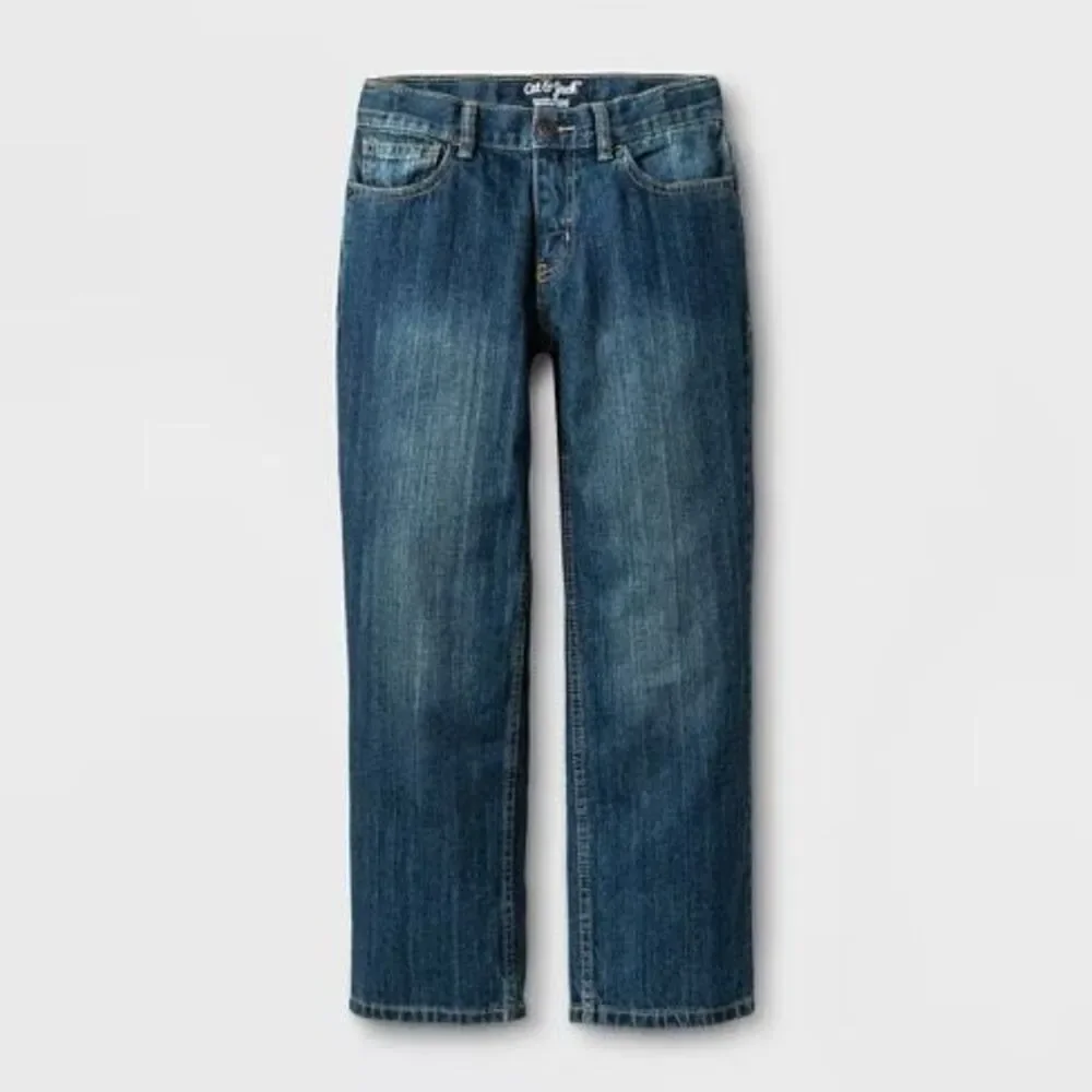 Youth Boys Cat & Jack Athletic Straight Pull-On Drawstring Jeans - Sz 10
